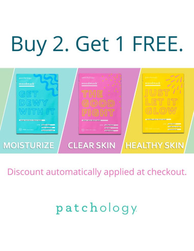 Mascarilla Facial Patchology Moodmask Just Let It Glow - Hidratante con Niacinamida y Extractos Naturales - 1 Cuenta