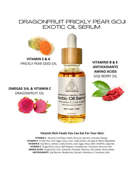 Suero Exótico Real Fruit 60ml - Aceite de Dragonfruit y Goji Suero Exótico Real Fruit 60ml - Aceite de Dragonfruit y Goji