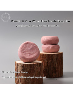 Jabón Artesanal de Roselle y Madera de Pera - 85g 2