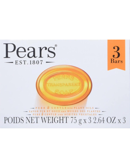 Jabón Transparente de Peras con Aceite Natural - 12 Barras de 75g Jabón Transparente de Peras con Aceite Natural - 12 Barras de 75g