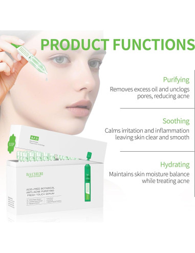Suero Facial Antiacné BACHERI - 30 Ampollas 1.2 ml - Sin Ácido