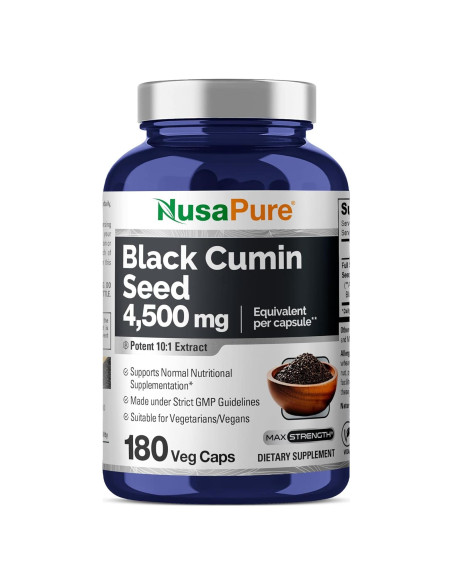 Extracto de Semilla de Comino Negro NusaPure 450 mg 180 Cápsulas Extracto de Semilla de Comino Negro NusaPure 450 mg 180 Cápsulas