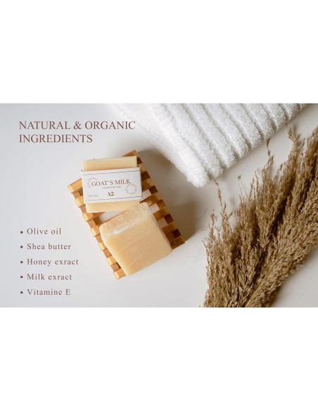 Jabón de Leche de Cabra AniO - Hidratante con Miel y Vitamina E - 4 Barras Jabón de Leche de Cabra AniO - Hidratante con Miel y Vitamina E - 4 Barras