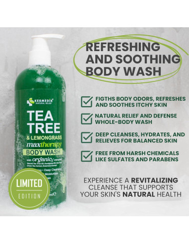 Jabón Corporal MaxTherapy 473ml x2 - Árbol de Té y Hierba Limón