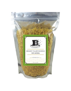 Pellets de Cera de Abeja Amarilla Orgánica Beesworks 396 g - Grado Cosmético