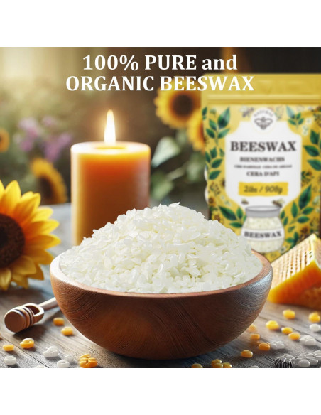 Pellets de Cera de Abejas VEGISHINE 448g Blanca para Velas y Cuidado de Piel Pellets de Cera de Abejas VEGISHINE 448g Blanca para Velas y Cuidado de Piel