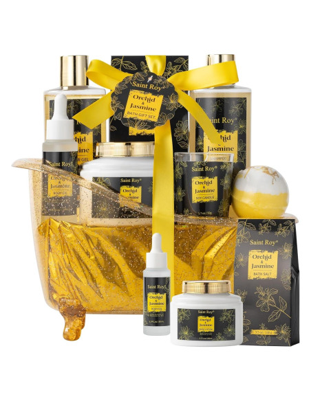 Cesta de Regalo Spa Saint Roy - 8 Piezas Orquídea y Jazmín Cesta de Regalo Spa Saint Roy - 8 Piezas Orquídea y Jazmín