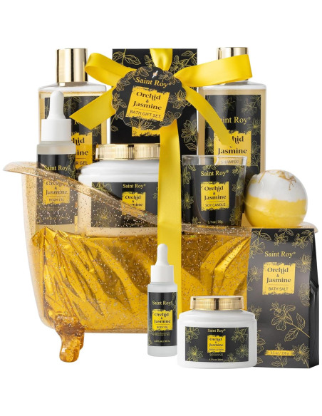 Cesta de Regalo Spa Saint Roy - 8 Piezas Orquídea y Jazmín Cesta de Regalo Spa Saint Roy - 8 Piezas Orquídea y Jazmín