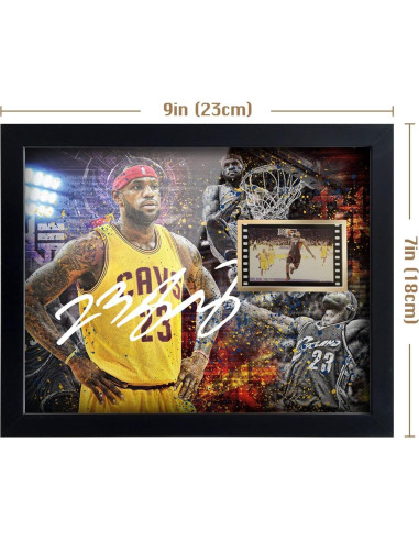 Póster enmarcado LeBron James 23x18 cm con firma digital