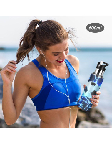 Botella de Agua Deportiva ALAZA 600 ml Acero Inoxidable Azul