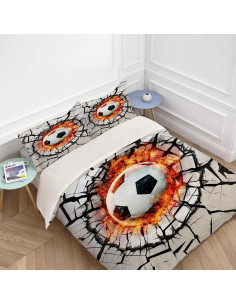 Juego de Ropa de Cama Full UIAMT Fútbol 2 Fundas Almohada 2