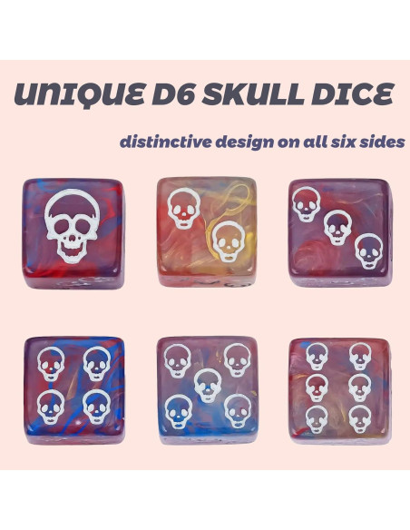 Dados Calavera 10 Piezas 16mm Qomamount para Juegos de Mesa Dados Calavera 10 Piezas 16mm Qomamount para Juegos de Mesa