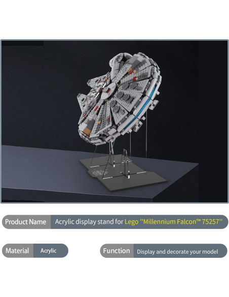Soporte de Exhibición Acrílico NAOCARD para LEGO 75105 Millennium Falcon Soporte de Exhibición Acrílico NAOCARD para LEGO 75105 Millennium Falcon