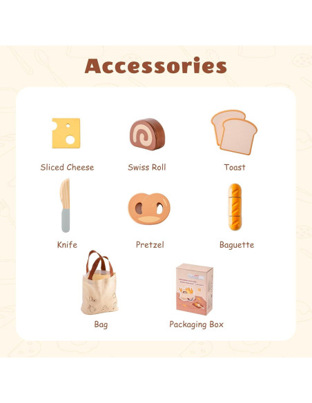 Conjunto de Comida de Madera ROBOTIME para Jugar a Cortar Conjunto de Comida de Madera ROBOTIME para Jugar a Cortar