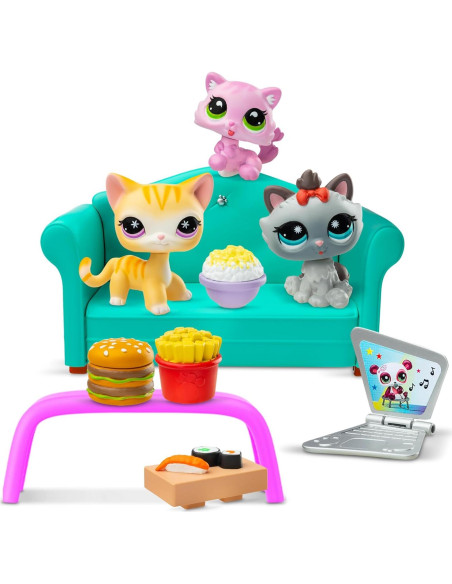 Paquete de Juego Diner Dash Littlest Pet Shop con 3 Gatos Bobble Paquete de Juego Diner Dash Littlest Pet Shop con 3 Gatos Bobble