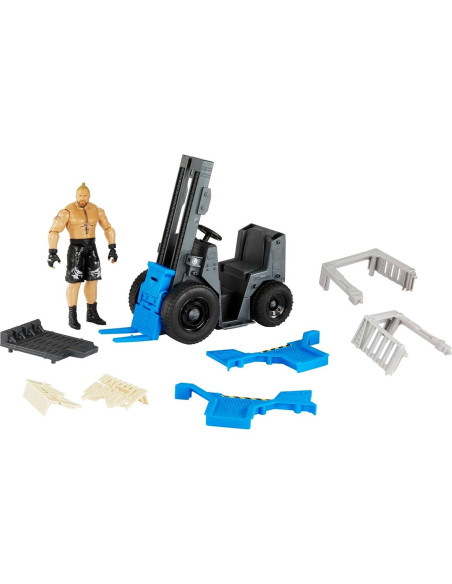 Carretilla Elevadora WWE Wrekkin Mattel con Brock Lesnar 15 cm Carretilla Elevadora WWE Wrekkin Mattel con Brock Lesnar 15 cm
