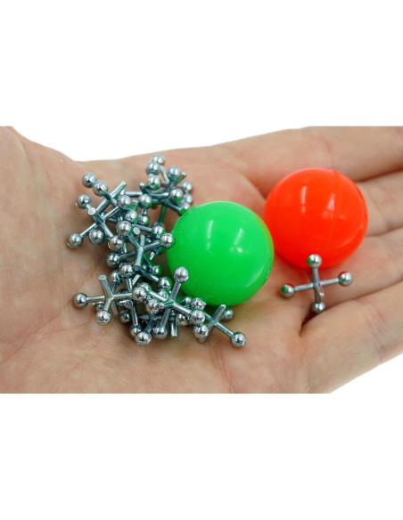 Juego de Jacks de Metal Vintage JA-RU con 16 Jacks y 2 Pelotas Juego de Jacks de Metal Vintage JA-RU con 16 Jacks y 2 Pelotas