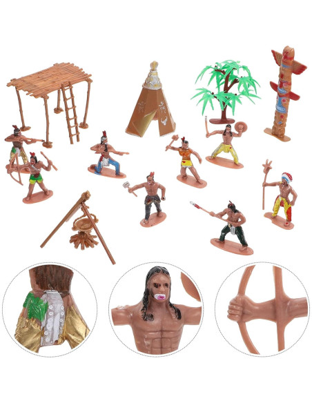 Juego de figuras indias de plástico NUOBESTY - 10.5 cm Juego de figuras indias de plástico NUOBESTY - 10.5 cm