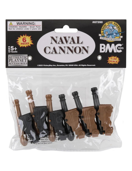 Set de 6 Cañones Navales BMC Toys - Negro y Bronce Set de 6 Cañones Navales BMC Toys - Negro y Bronce