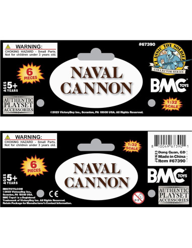 Set de 6 Cañones Navales BMC Toys - Negro y Bronce