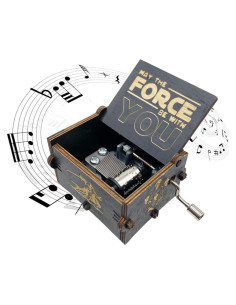 Caja de Música de Manivela MAD DI Star Wars Madera Negra