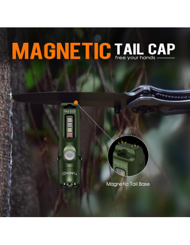 Linterna Recargable TUNENGE S15Pro 750 Lúmenes Verde Militar
