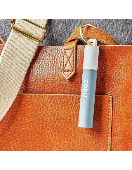 Popote Metálico Reutilizable ZOKU con Estuche de Viaje Gris Popote Metálico Reutilizable ZOKU con Estuche de Viaje Gris