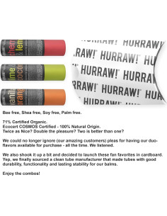 Bálsamo Labial Orgánico Hurraw! - Paquete de 3 Sabores 2