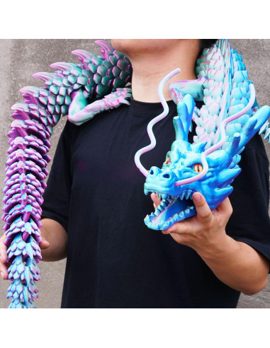 Dragón Gigante Impreso en 3D LUYU 197.6cm Colorido Articulado
