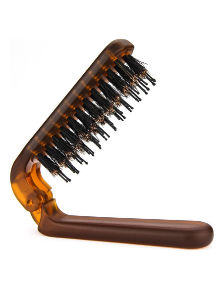 Cepillo de Pelo Plegable Ancable para Viaje - Cerdas de Jabalí y Nylon Cepillo de Pelo Plegable Ancable para Viaje - Cerdas de Jabalí y Nylon