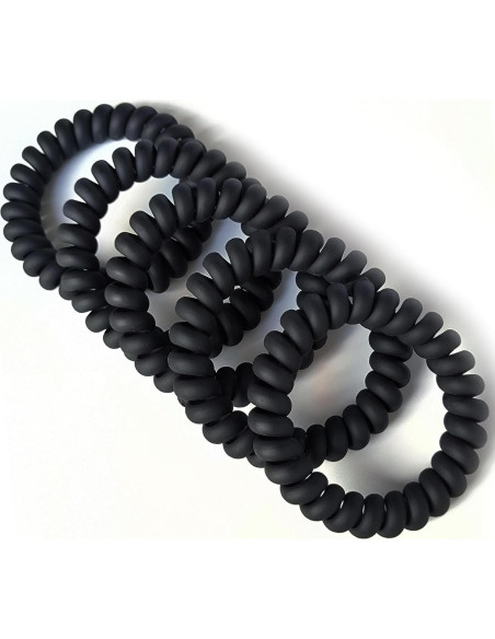 20 Elásticos de Cabello Espiral Leenchiry - Negro Mate 20 Elásticos de Cabello Espiral Leenchiry - Negro Mate