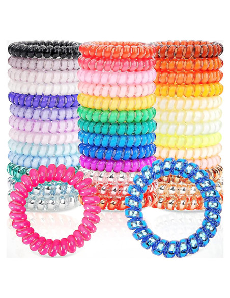 40 Lazos para el Cabello en Espiral JOYOYO - Colores Vivos 40 Lazos para el Cabello en Espiral JOYOYO - Colores Vivos