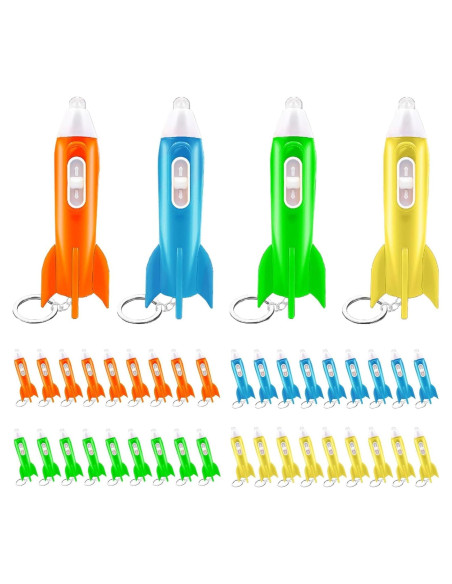 36 Llaveros Linterna Cohete LED REDANHA Fiesta Astronautas 36 Llaveros Linterna Cohete LED REDANHA Fiesta Astronautas