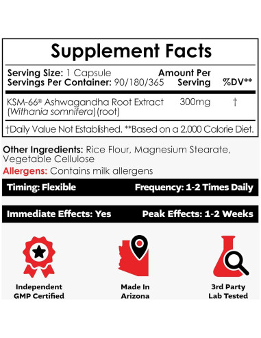 Cápsulas KSM-66 Ashwagandha Nootropics Depot 300mg 90 Unidades