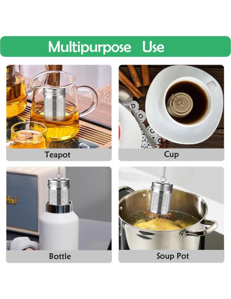 Paquete de 2 Infusores de Té HAWOWZ Acero Inoxidable 4 cm Paquete de 2 Infusores de Té HAWOWZ Acero Inoxidable 4 cm