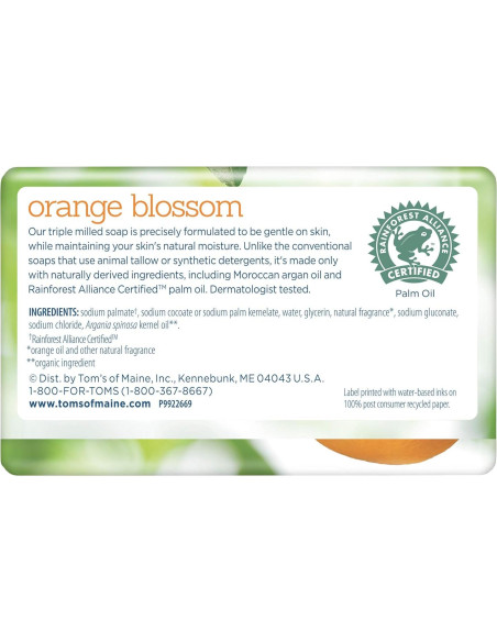 Jabón Natural Tom's of Maine 142g Flor de Naranja con Argán Jabón Natural Tom's of Maine 142g Flor de Naranja con Argán
