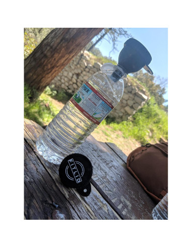 Paquete de 2 Embudos Portátiles FitLid para Suplementos - Negro