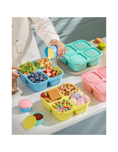 Juego de 4 Contenedores para Snacks Canfanni 473 ml BPA Free Juego de 4 Contenedores para Snacks Canfanni 473 ml BPA Free