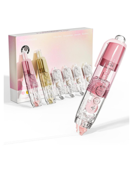 Cinta Correctora Retráctil Four Candies 2PCS Durazno Rosa Cinta Correctora Retráctil Four Candies 2PCS Durazno Rosa