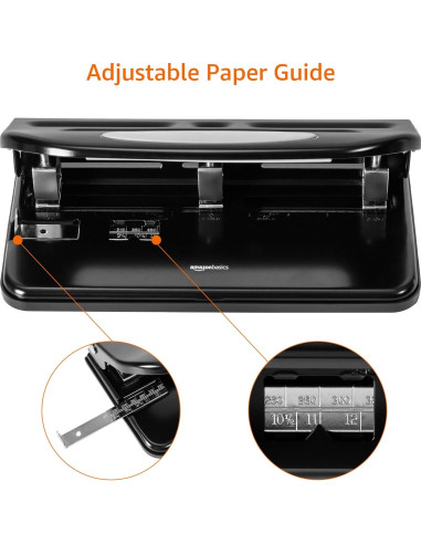 Perforadora 3 Agujeros Amazon Basics Semi-Ajustable 30 Hojas