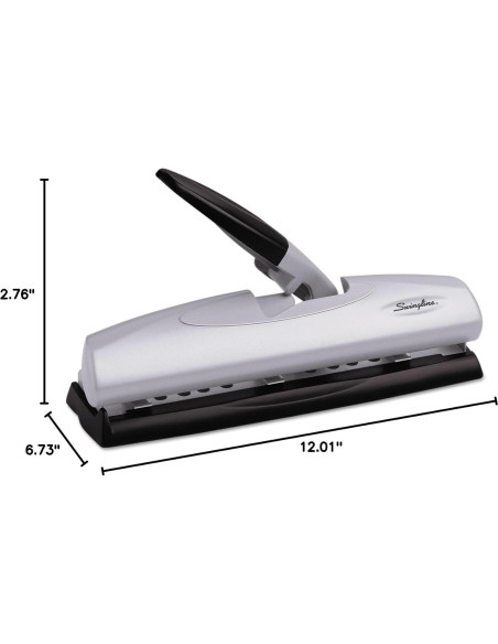 Perforadora Swingline LightTouch 3 Agujeros 20 Hojas Metal Negro Plata Perforadora Swingline LightTouch 3 Agujeros 20 Hojas Metal Negro Plata