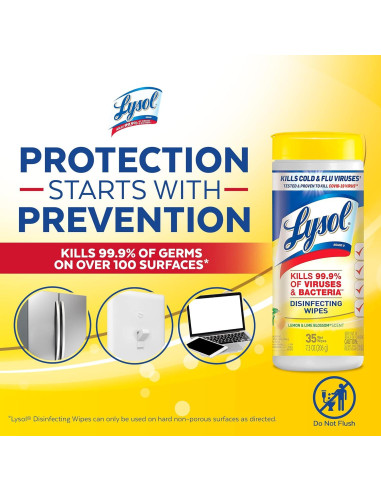 Toallitas Desinfectantes Lysol 35ct Flor de Limón y Lima