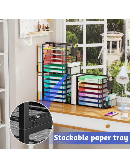 Organizador de Escritorio Simple Trending 6 Niveles Negro Organizador de Escritorio Simple Trending 6 Niveles Negro