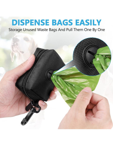 Dispensador de bolsas de caca de perro Hilihali Negro