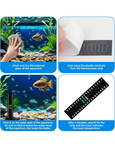 Tiras de termómetro de acuario Asofelk 3PCS 15-50C