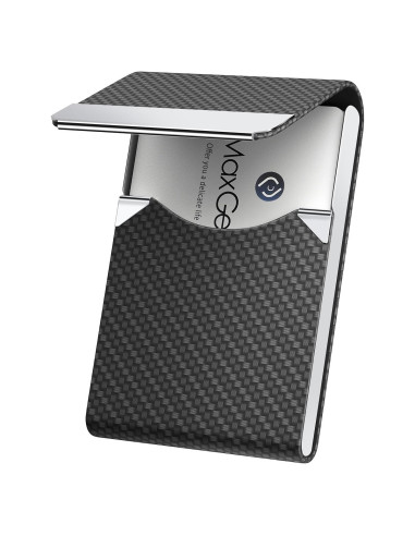 Soporte para Tarjetas de Negocios MaxGear Carbono Negro RFID