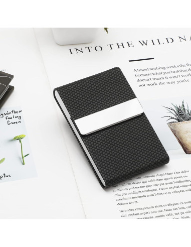 Soporte para Tarjetas de Negocios MaxGear Carbono Negro RFID