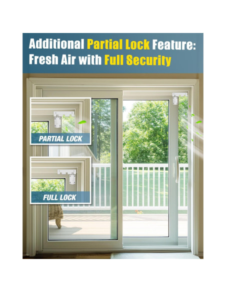 Cerradura de Seguridad Deslizante WINONLY Blanca Perla 12.19cm Cerradura de Seguridad Deslizante WINONLY Blanca Perla 12.19cm