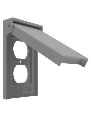 Placa de Pared Vertical Dúplex Enerlites Gris 12.29x7.19cm