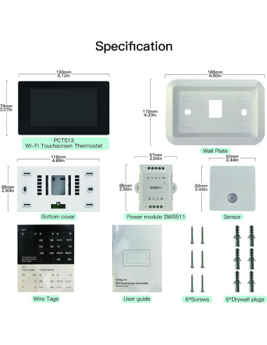 Termostato Inteligente WiFi MoesGo Programable con Sensor